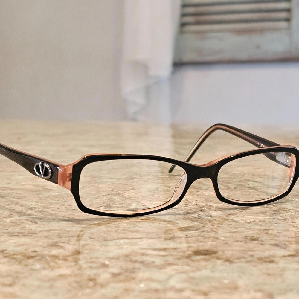 VTG Valentino Eyeglasses #5329 Black Pink 51-15-140 Italy 1990s Designer Glasses
